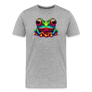 Frog - Men's Premium Organic T-Shirt - heather grey - Front - Damien (186cm)