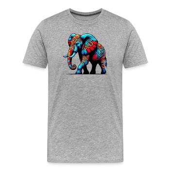 Éléphant - T-shirt bio Premium Homme - gris chiné - Devant - Damien (186cm)