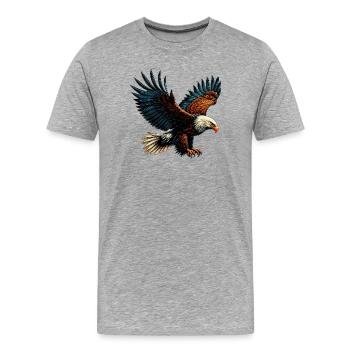 Adler - Männer Premium Bio T-Shirt - Grau meliert - Vorne - Damien (186cm)