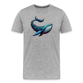 Wal - Männer Premium Bio T-Shirt - Grau meliert - Vorne - Damien (186cm)