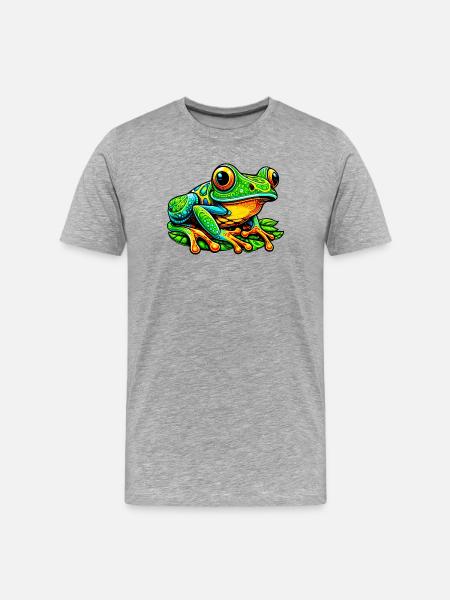 Frog - Men's Premium Organic T-Shirt - heather grey