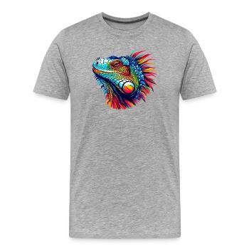 Iguane - T-shirt bio Premium Homme - gris chiné - Devant - Damien (186cm)