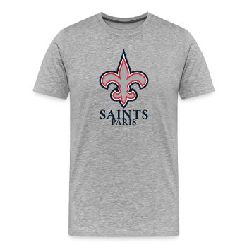 Royal Saints Paris - T-shirt bio Premium Homme - gris chiné - Devant - Damien (186cm)