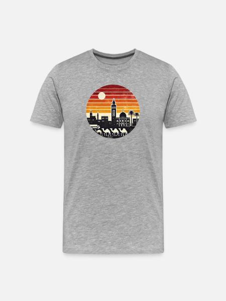 Marrakesh Moshe desert design - Men's Premium Organic T-Shirt - heather grey