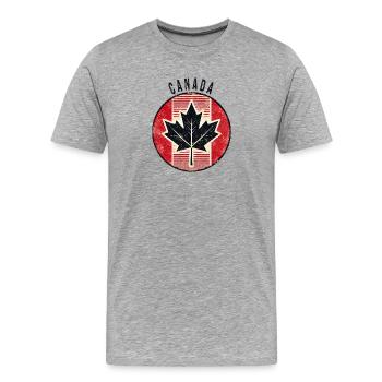 Motif de feuille d'érable du Canada - T-shirt bio Premium Homme - gris chiné - Devant - Damien (186cm)