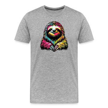 Paresse - T-shirt bio Premium Homme - gris chiné - Devant - Damien (186cm)