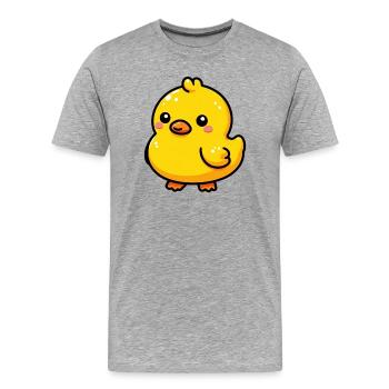 Caneton Canard Canard Canard - T-shirt bio Premium Homme - gris chiné - Devant - Damien (186cm)