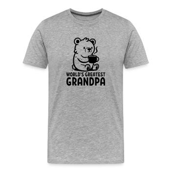World's Greatest Grandpa - Men's Premium Organic T-Shirt - heather grey - Front - Damien (186cm)
