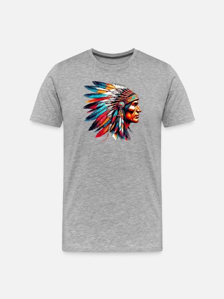 American Indian American - Men's Premium Organic T-Shirt - heather grey