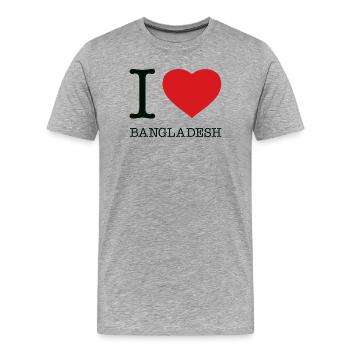 I LOVE BANGLADESH - Männer Premium Bio T-Shirt - Grau meliert - Vorne - Damien (186cm)