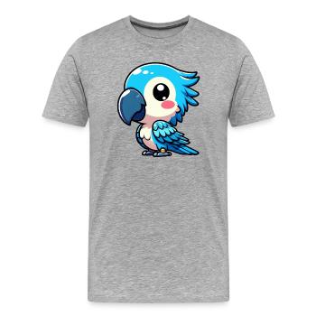 Perroquet - T-shirt bio Premium Homme - gris chiné - Devant - Damien (186cm)
