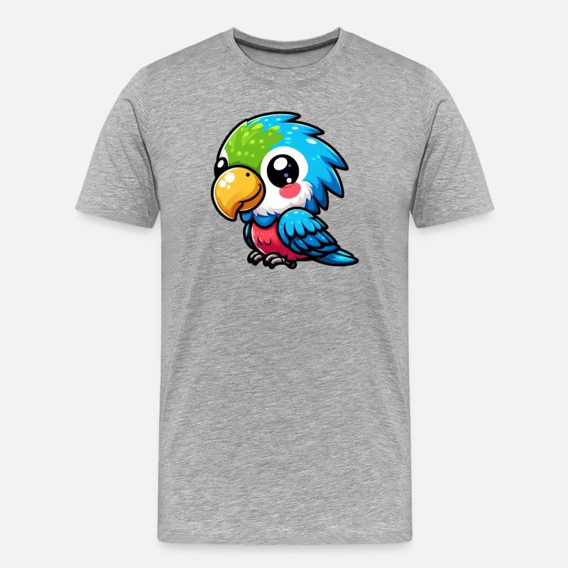 Papagei - Männer Premium Bio T-Shirt - Grau meliert