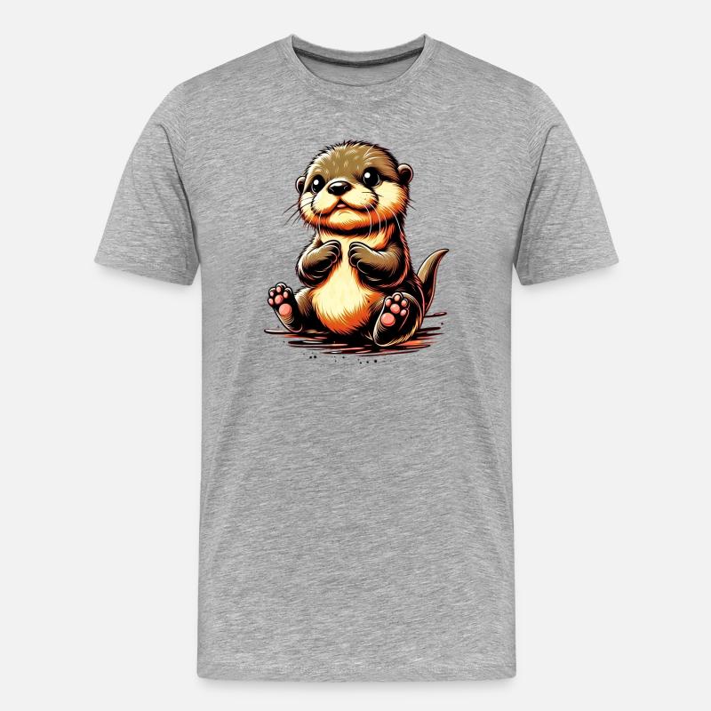 Utter - Organic T-shirt Ekologisk premium-T-shirt herr - gråmelerad