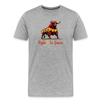Le design du drapeau de Pride La Graciosa - T-shirt bio Premium Homme - gris chiné - Devant - Damien (186cm)