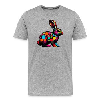 Lapin - T-shirt bio Premium Homme - gris chiné - Devant - Damien (186cm)
