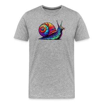 Schnecke - Männer Premium Bio T-Shirt - Grau meliert - Vorne - Damien (186cm)