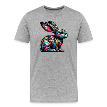 Lapin - T-shirt bio Premium Homme - gris chiné - Devant - Damien (186cm)