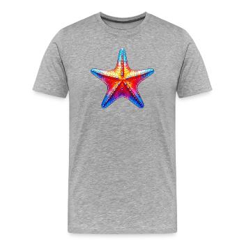 Seestern - Männer Premium Bio T-Shirt - Grau meliert - Vorne - Damien (186cm)