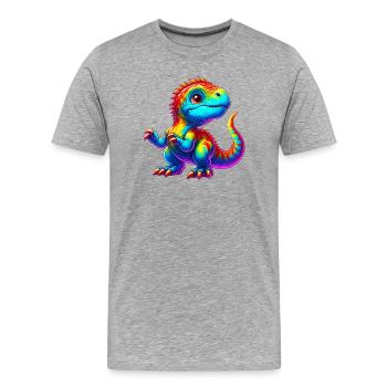 Dinosaure - T-shirt bio Premium Homme - gris chiné - Devant - Damien (186cm)