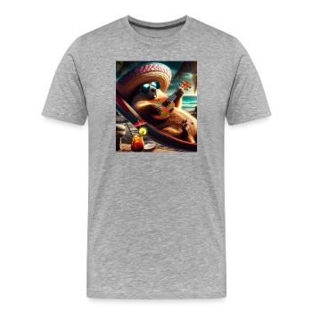 Sombrero Groundhog - Men's Premium Organic T-Shirt - heather grey - Front - Damien (186cm)