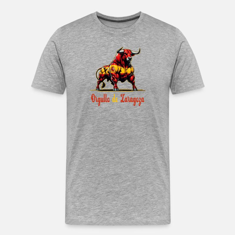 Der Stolz Saragossa Flagge Design - Männer Premium Bio T-Shirt - Grau meliert