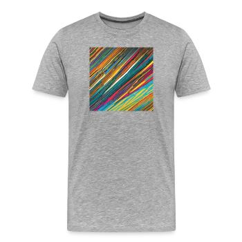 Bunte Striche - Männer Premium Bio T-Shirt - Grau meliert - Vorne - Damien (186cm)