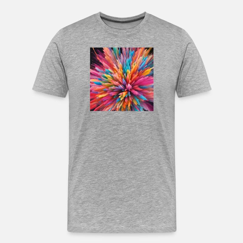 Farbexplosion - Männer Premium Bio T-Shirt - Grau meliert