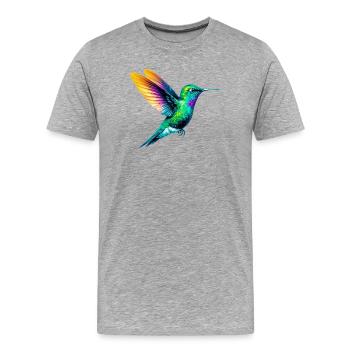Colibri - T-shirt bio Premium Homme - gris chiné - Devant - Damien (186cm)