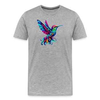 Colibri - T-shirt bio Premium Homme - gris chiné - Devant - Damien (186cm)