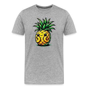 Ananas - T-shirt bio Premium Homme - gris chiné - Devant - Damien (186cm)