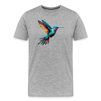 Colibri - T-shirt bio Premium Homme - gris chiné - Devant - Damien (186cm)