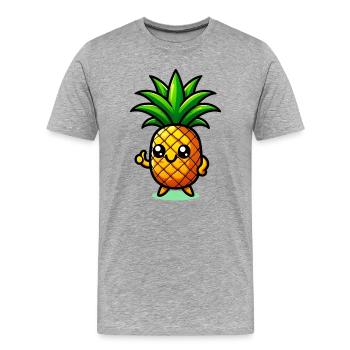 Ananas - T-shirt bio Premium Homme - gris chiné - Devant - Damien (186cm)