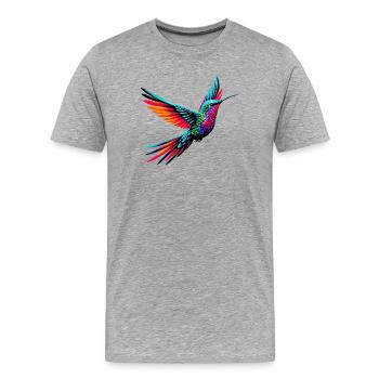 Colibri - T-shirt bio Premium Homme - gris chiné - Devant - Damien (186cm)