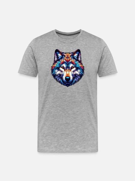 Wolf - Men's Premium Organic T-Shirt - heather grey