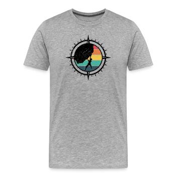 Regenbogen-Halbmond-Brecher - Männer Premium Bio T-Shirt - Grau meliert - Vorne - Damien (186cm)