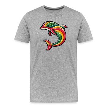 Delfin - Männer Premium Bio T-Shirt - Grau meliert - Vorne - Damien (186cm)