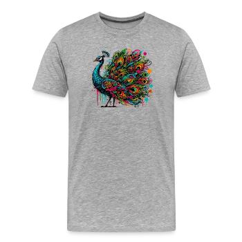 Paon - T-shirt bio Premium Homme - gris chiné - Devant - Damien (186cm)