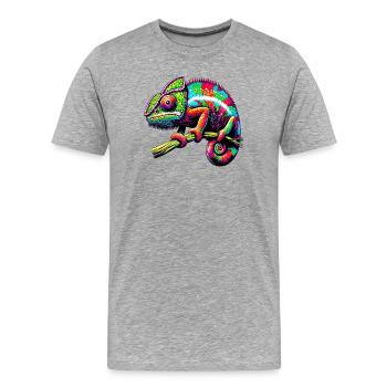 Caméléon - T-shirt bio Premium Homme - gris chiné - Devant - Damien (186cm)