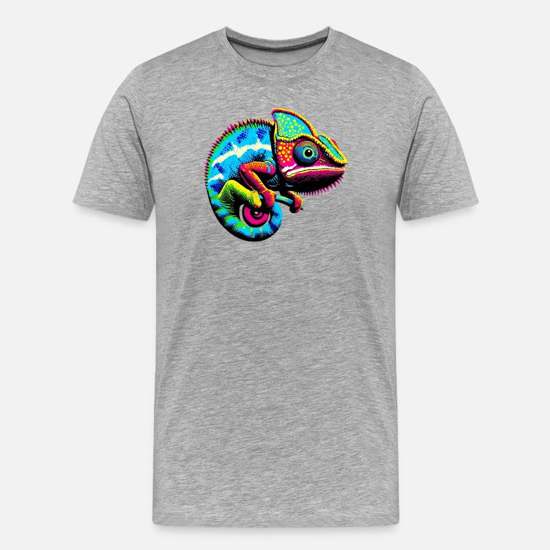 Chamäleon - Männer Premium Bio T-Shirt - Grau meliert