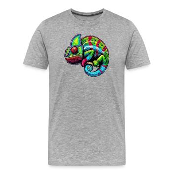 Chameleon - Men's Premium Organic T-Shirt - heather grey - Front - Damien (186cm)