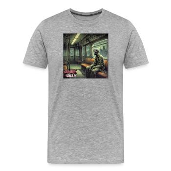 Zombie Subway - Men's Premium Organic T-Shirt - heather grey - Front - Damien (186cm)