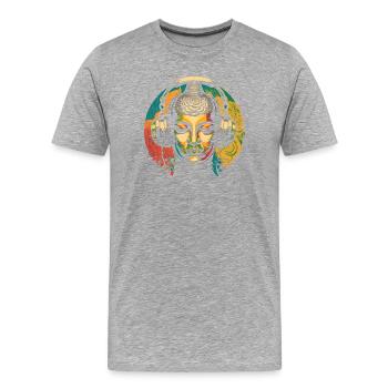 Buddha - Men's Premium Organic T-Shirt - heather grey - Front - Damien (186cm)