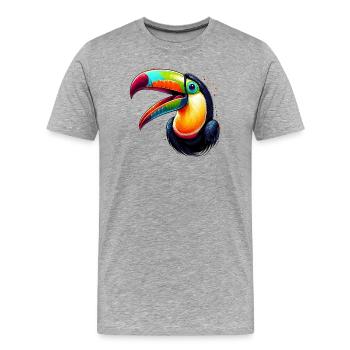 Toucan - T-shirt bio Premium Homme - gris chiné - Devant - Damien (186cm)