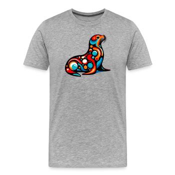 Siegel - Männer Premium Bio T-Shirt - Grau meliert - Vorne - Damien (186cm)