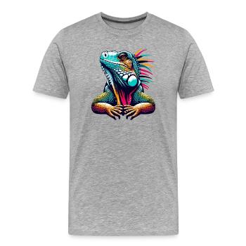Iguane - T-shirt bio Premium Homme - gris chiné - Devant - Damien (186cm)