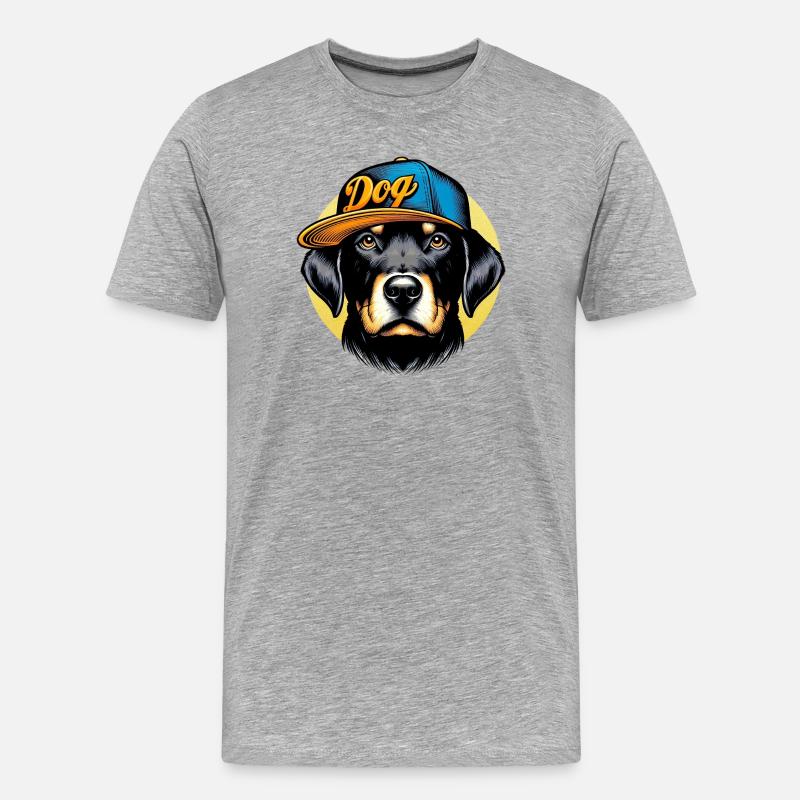 Hund - Männer Premium Bio T-Shirt - Grau meliert