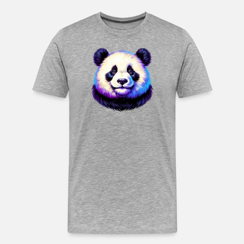 Panda - Men's Premium Organic T-Shirt - heather grey