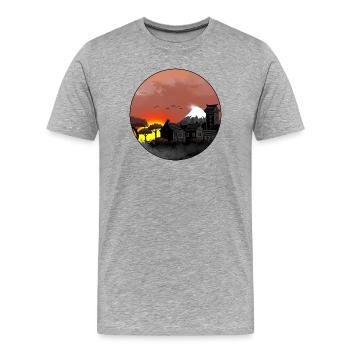 Asian landscape - Men's Premium Organic T-Shirt - heather grey - Front - Damien (186cm)