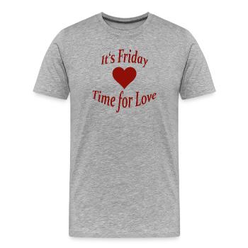 Vendredi - T-shirt bio Premium Homme - gris chiné - Devant - Damien (186cm)