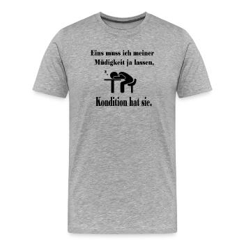 Professionnel de la fatigue - T-shirt bio Premium Homme - gris chiné - Devant - Damien (186cm)